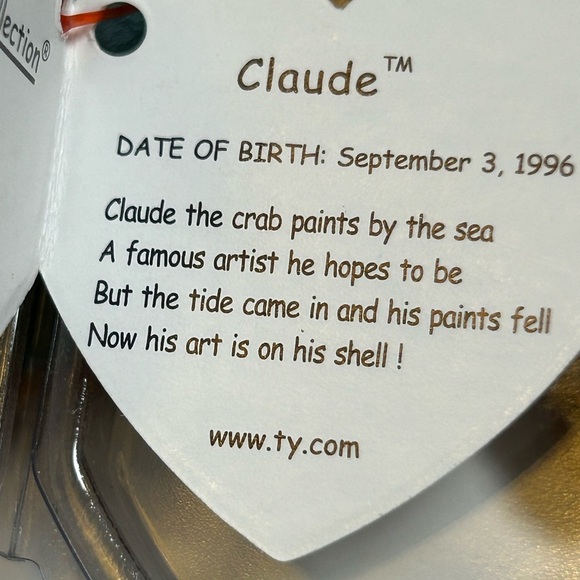 Beanie Baby Claude the Crab - Picture 7 of 8